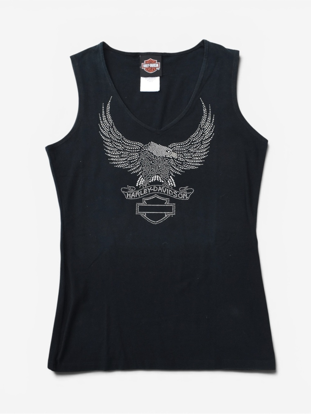 HARLEY DAVIDSON 2009 Rhinestone Logo Sleeveless Top